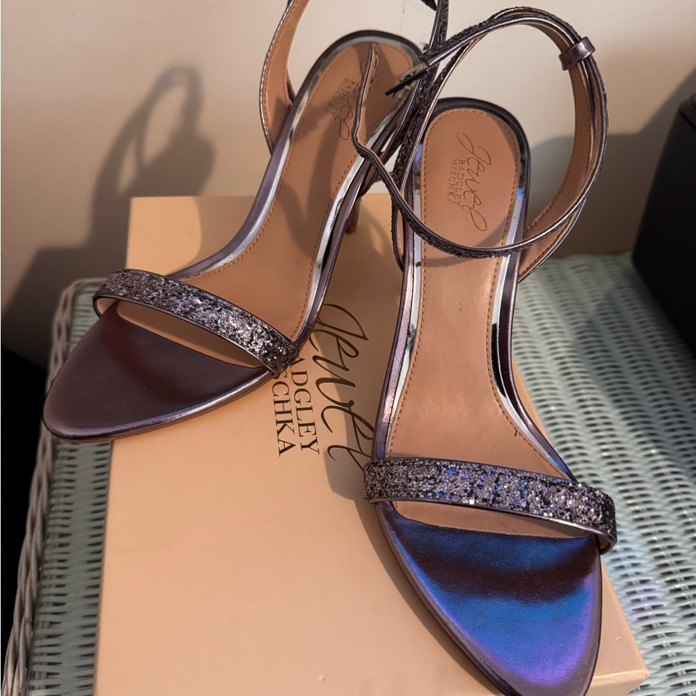 Jewel Badgley Mischka Glittery Purple Heels